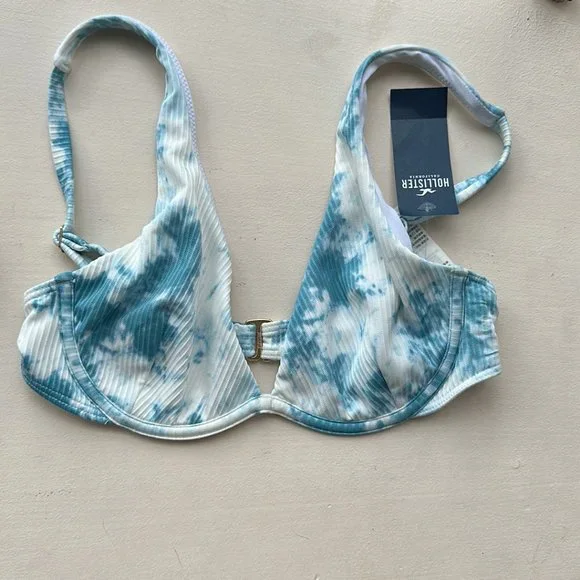 Hollister Swim Hollister Nwt Blue And White Ribbed Tiedye
